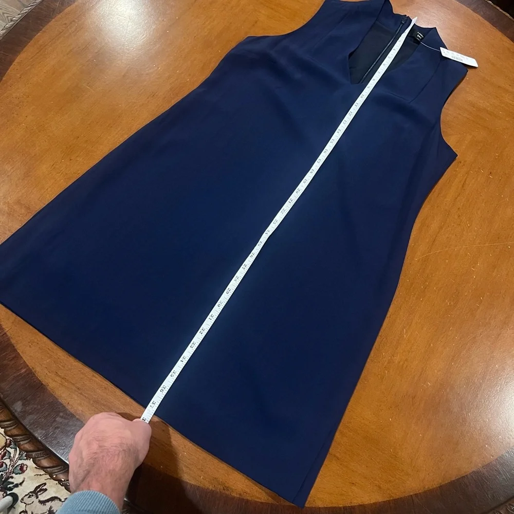 NEW J. Crew Women's Blue Sleeveless V-neck Dress Navy Lightweight Twill Medium